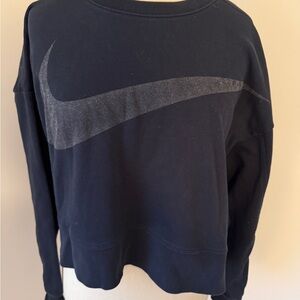 Nike Black Crop Sweatshirt with Sparkly Logo Sz. Medium